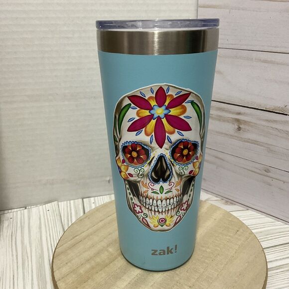 Customized  Zak! Designs 20oz Double Wall Stainless Steel Tumbler - Aqua Blue - Picture 1 of 8
